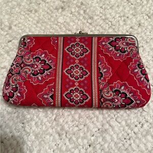 Vera Bradley Pink and Red Patterned Clutch
